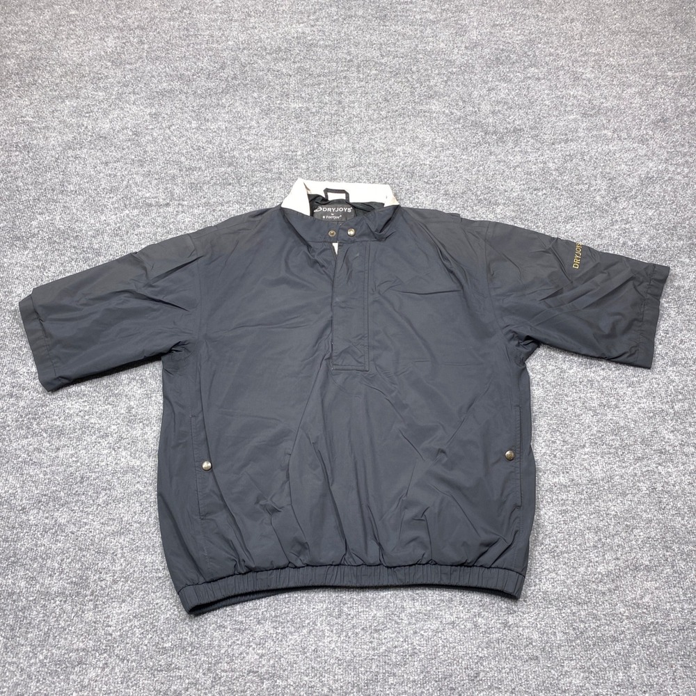 FootJoy Jacket Mens Medium Black DryJoys Short Sleeve Golf Windshirt Pullover